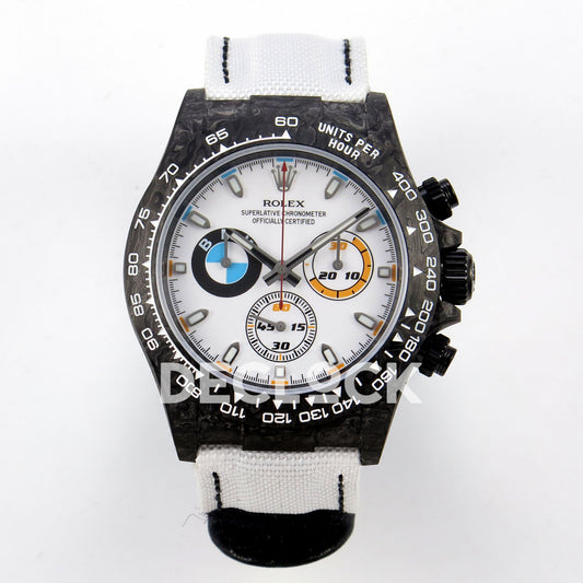 Rolex Daytona Custom DIW 'BMW' Black Carbon White Dial ANTF DD4801 replica - front