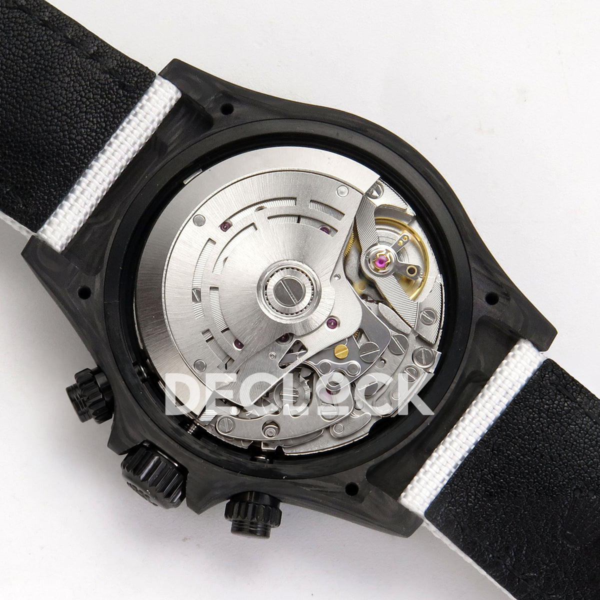 Rolex Daytona Custom DIW 'BMW' Black Carbon White Dial ANTF DD4801 replica - movement back angle