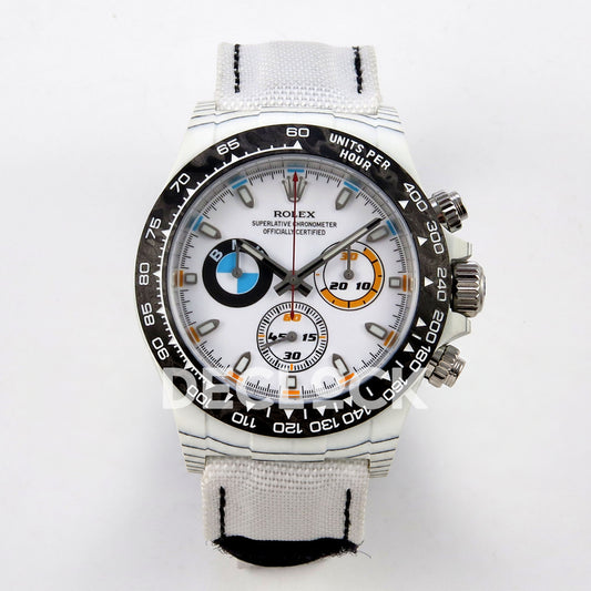 Rolex Daytona Custom DIW 'BMW' White Carbon White Dial ANTF DD4801 replica - front