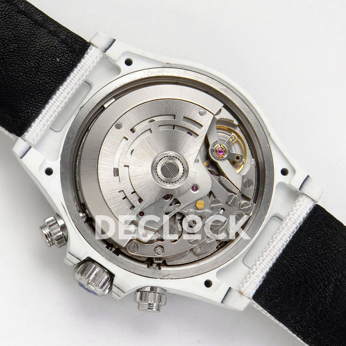 Rolex Daytona Custom DIW 'BMW' White Carbon White Dial ANTF DD4801 replica - movement back angle