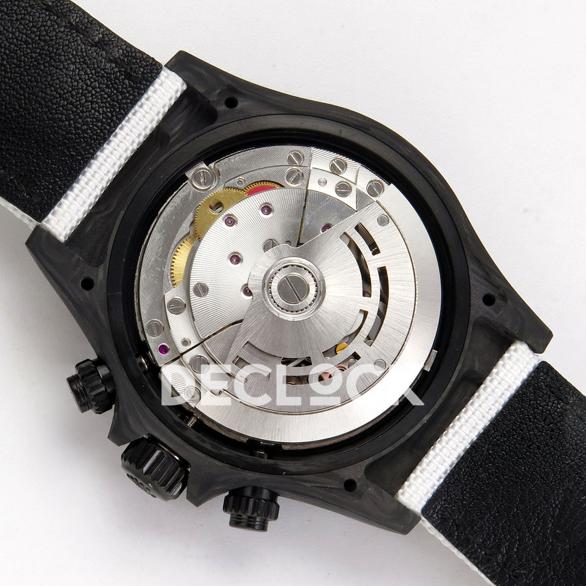 Rolex Daytona Custom DIW 'Bugatti' Black Carbon White Dial ANTF DD4801 replica - movement back