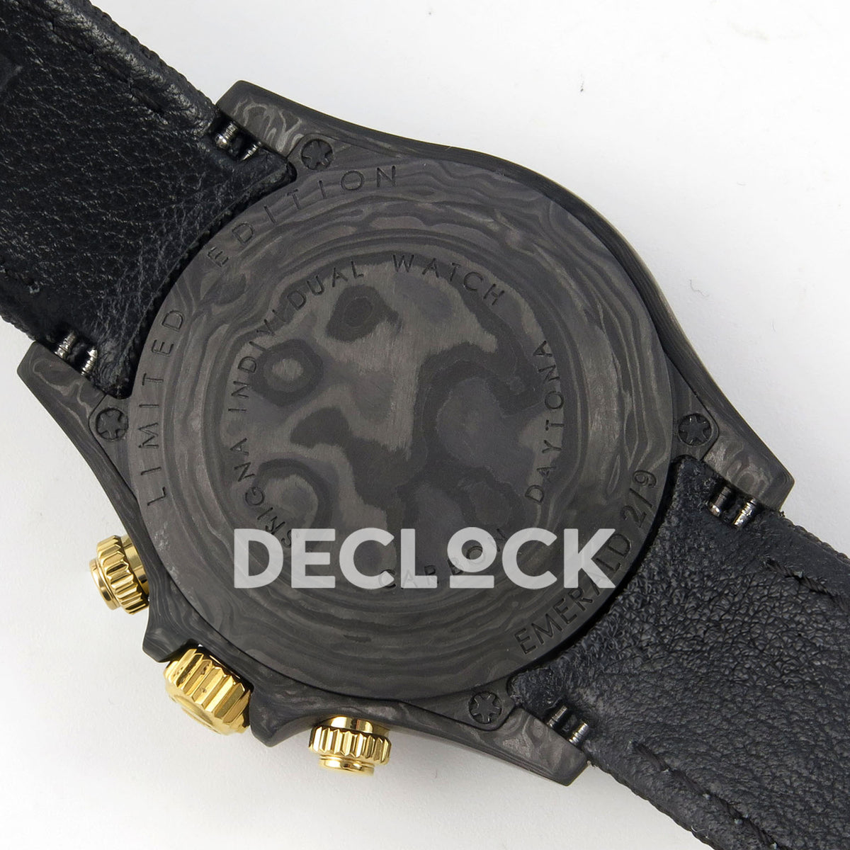 Rolex Daytona Custom DIW Carbon Blue Dial Black Nylon N6F DD4801 replica - caseback