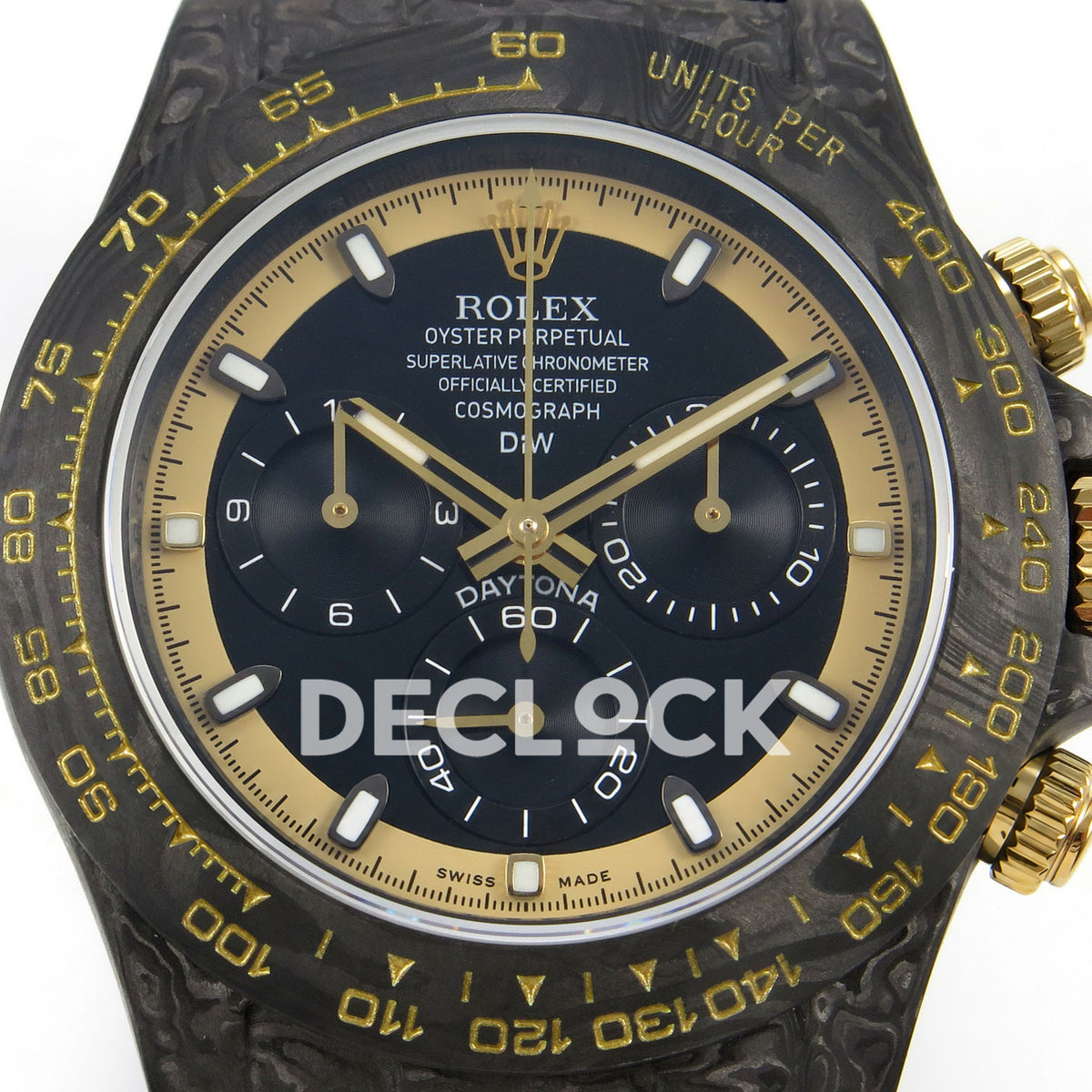 Rolex Daytona Custom DIW Carbon Blue Dial Black Nylon N6F DD4801 replica - dial close up