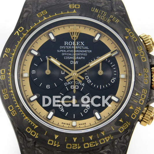 Rolex Daytona Custom DIW Carbon Blue Dial Black Nylon N6F DD4801 replica - dial close up