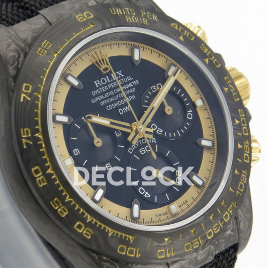 Rolex Daytona Custom DIW Carbon Blue Dial Black Nylon N6F DD4801 replica - opposite front
