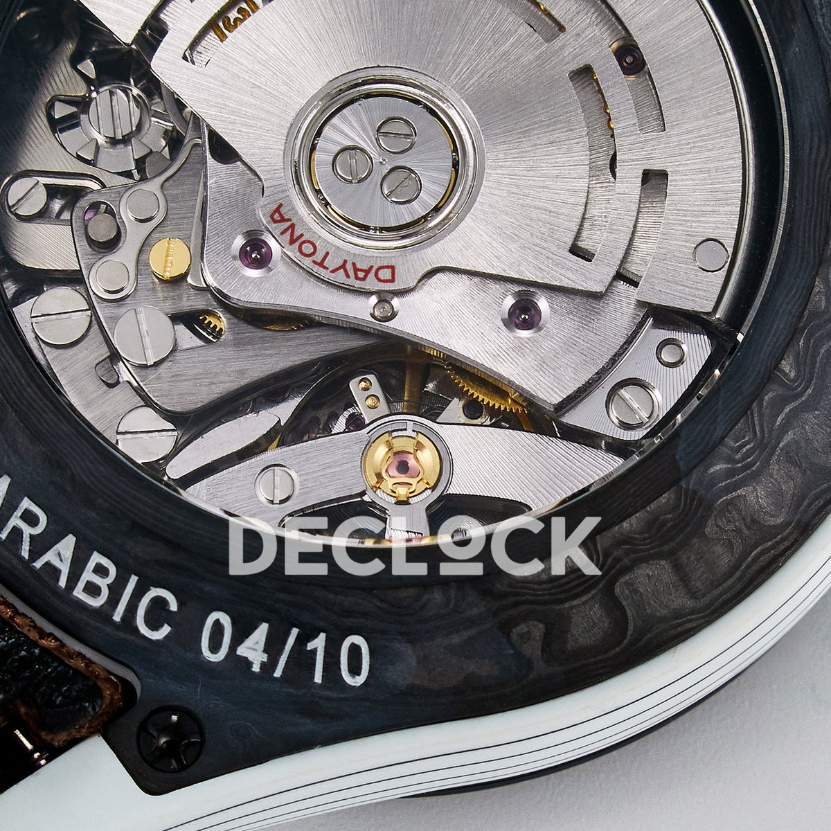 Rolex Daytona Custom DIW Desert Eagle White Carbon Brown Strap DIWF SH4130 replica - caseback engraving