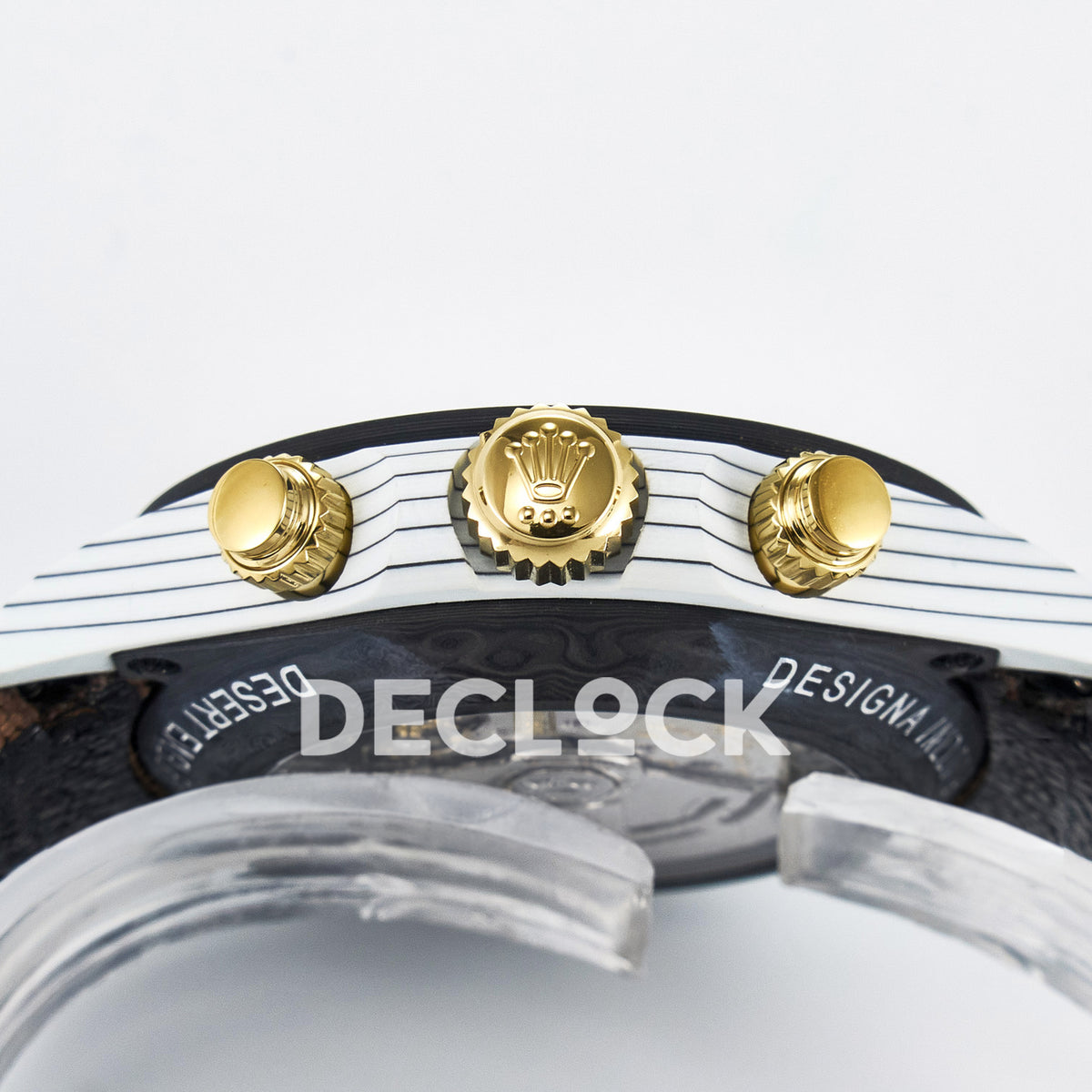 Rolex Daytona Custom DIW Desert Eagle White Carbon Brown Strap DIWF SH4130 replica - crown side