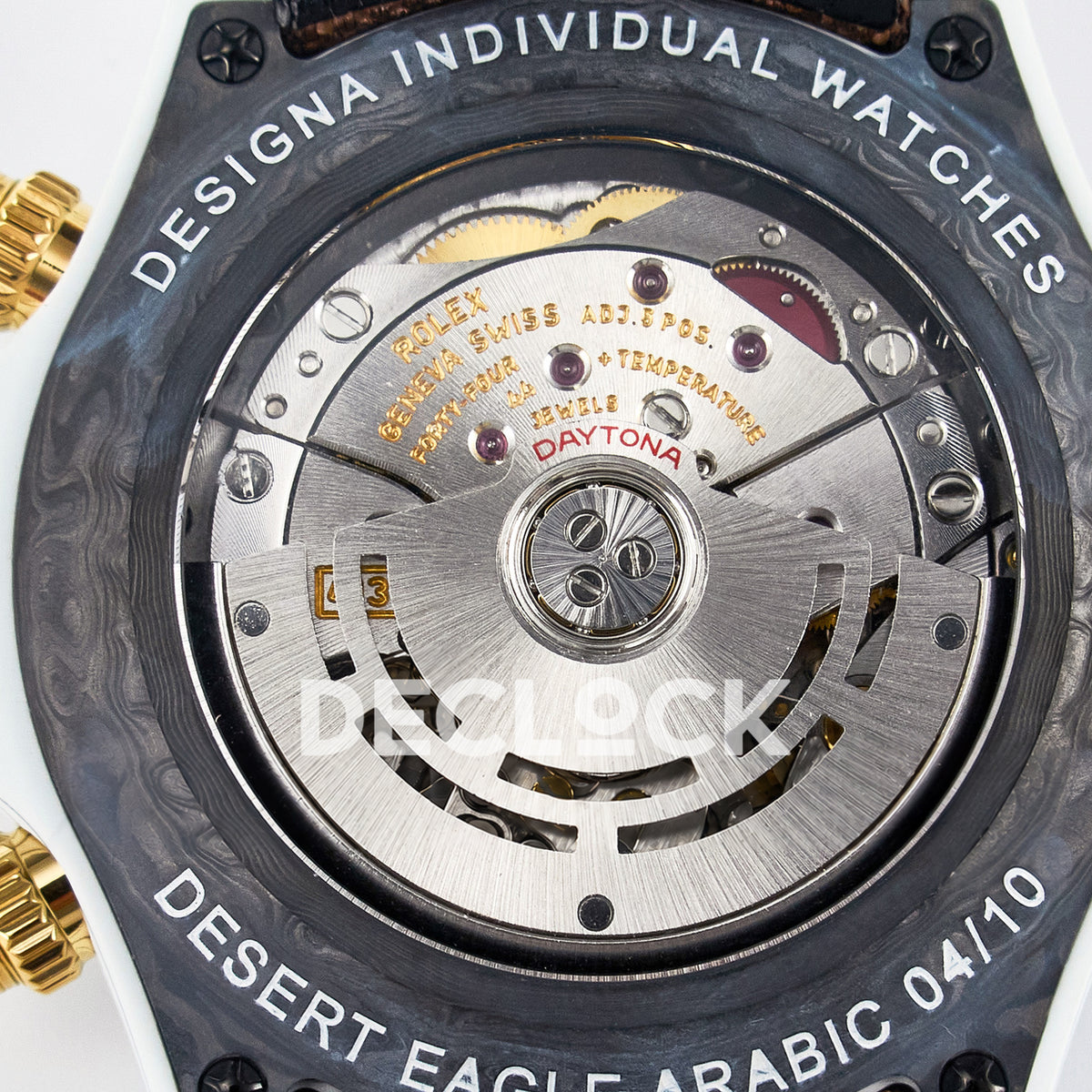 Rolex Daytona Custom DIW Desert Eagle White Carbon Brown Strap DIWF SH4130 replica - movement full