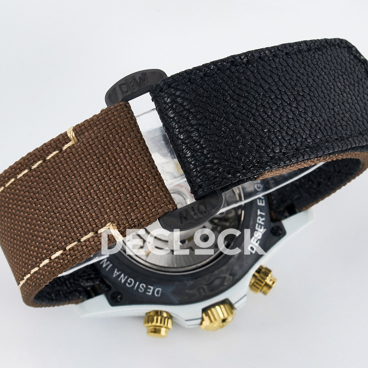 Rolex Daytona Custom DIW Desert Eagle White Carbon Brown Strap DIWF SH4130 replica - strap closure