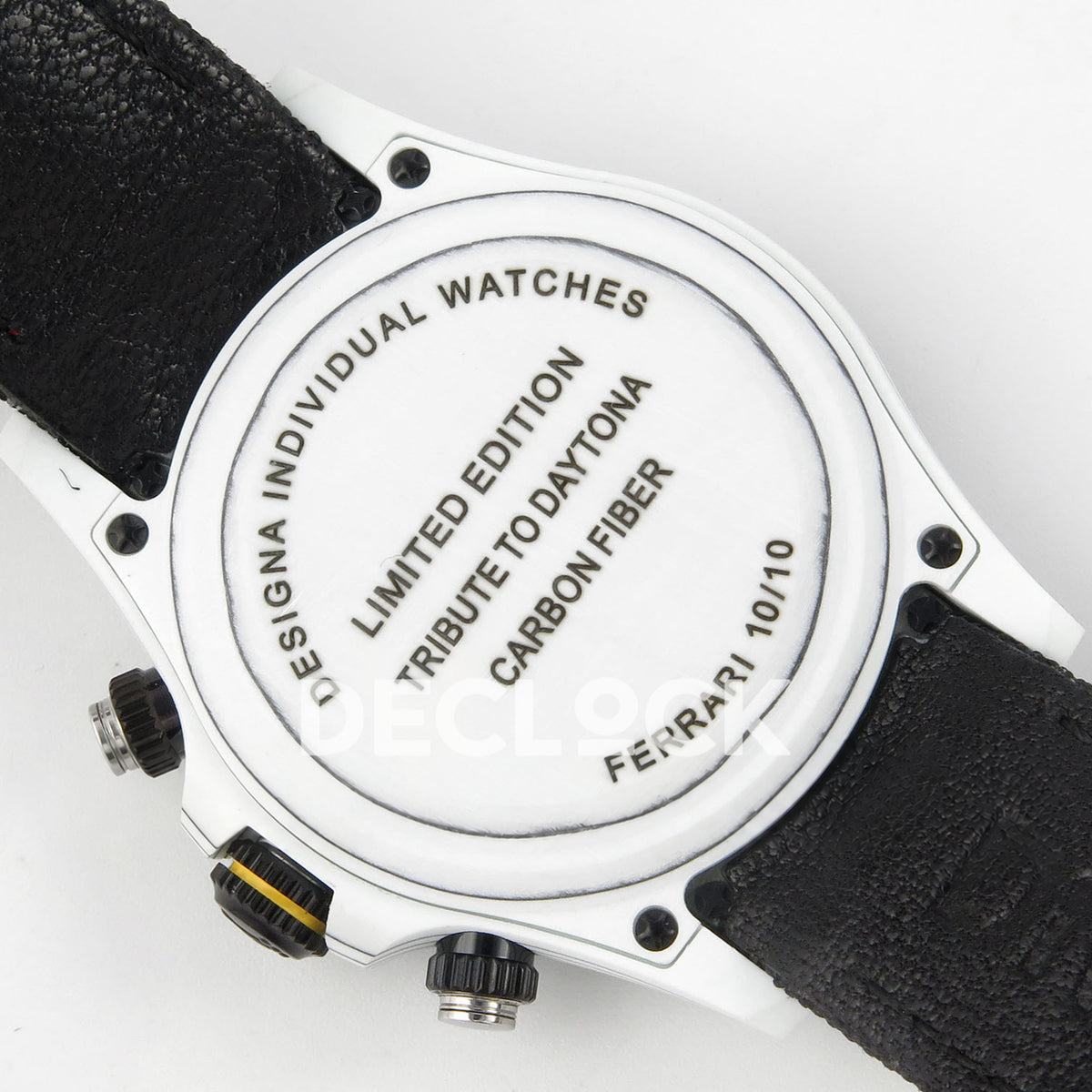 Rolex Daytona Custom DIW Ferrari White Dial DIWF DD4801 replica - caseback
