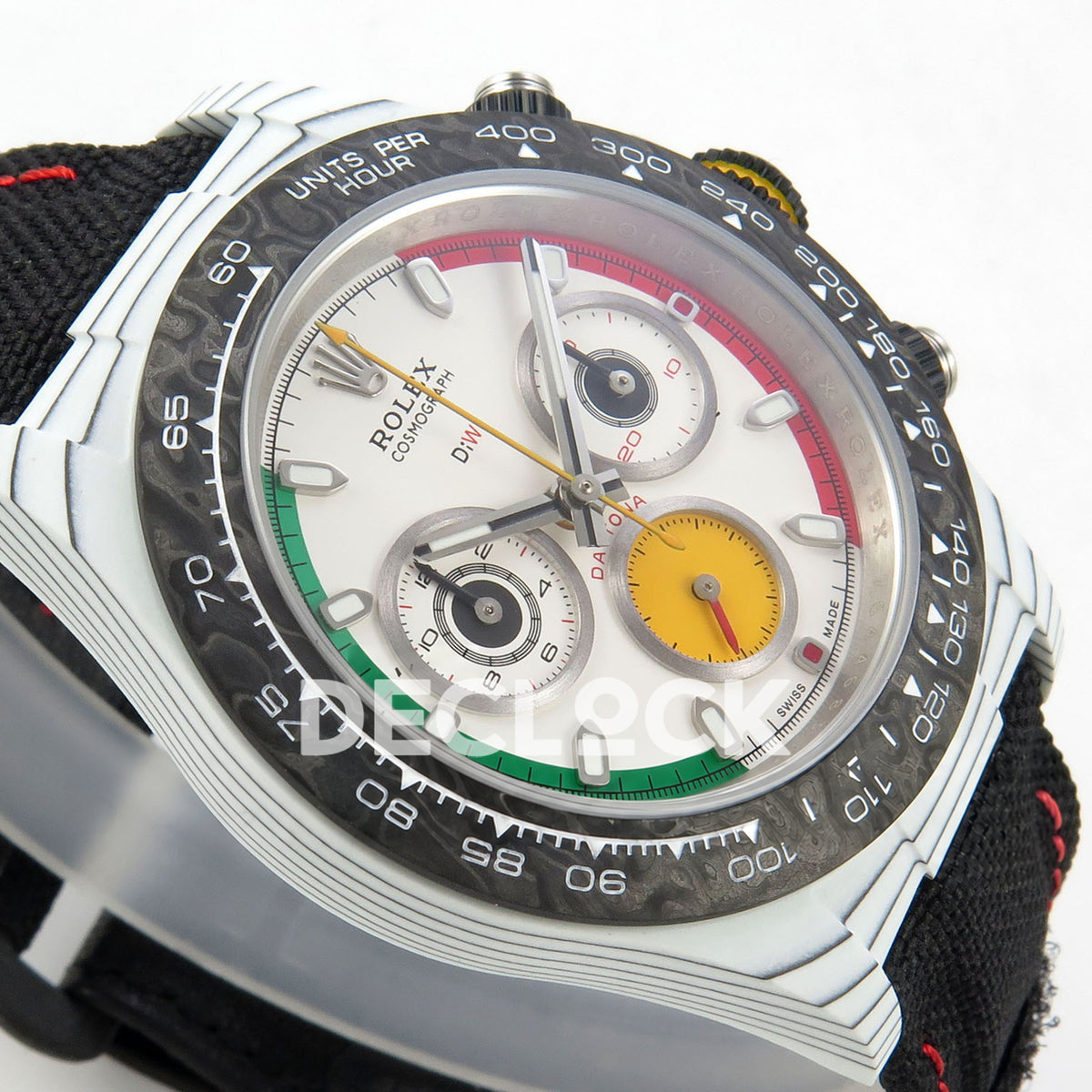 Rolex Daytona Custom DIW Ferrari White Dial DIWF DD4801 replica - opposite angled front