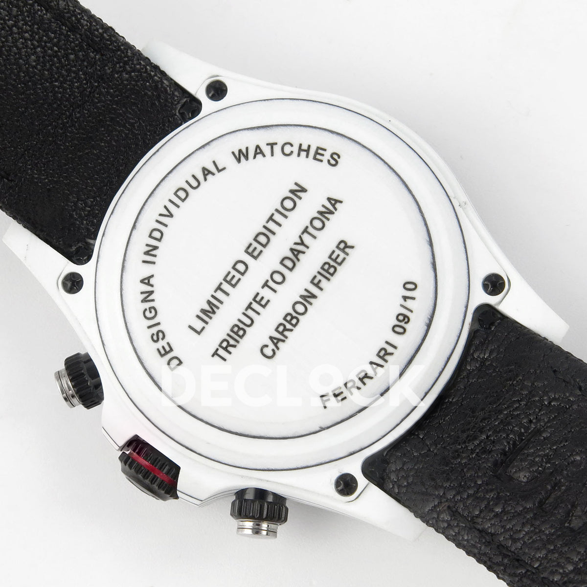 Rolex Daytona Custom DIW Ferrari White Red DIWF DD4801 replica - caseback