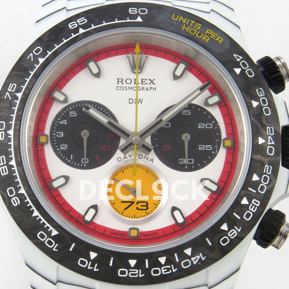 Rolex Daytona Custom DIW Ferrari White Red DIWF DD4801 replica - dial close up