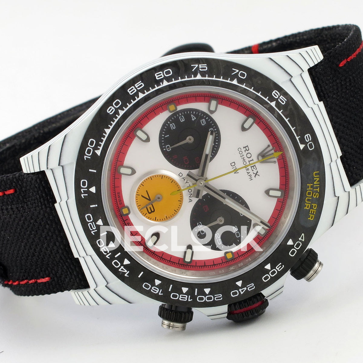 Rolex Daytona Custom DIW Ferrari White Red DIWF DD4801 replica - side front