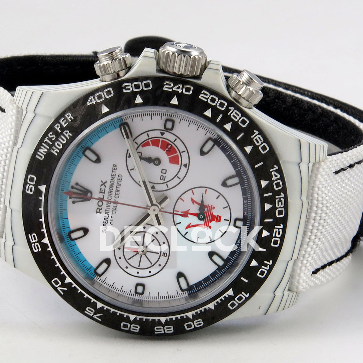 Rolex Daytona Custom DIW 'Maserati' White Carbon White Dial ANTF DD4801 replica - full watch right