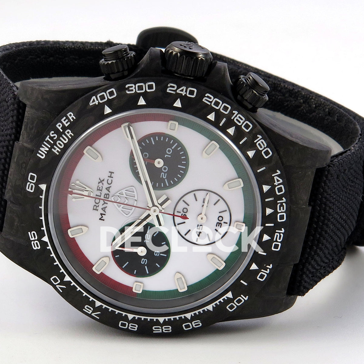 Rolex Daytona Custom DIW 'Maybach' Black Carbon White Dial ANTF DD4801 replica - full watch right