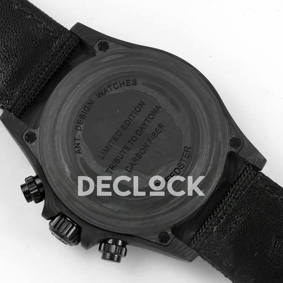 Rolex Daytona Custom DIW 'Maybach' Black Carbon White Dial ANTF DD4801 replica - solid caseback