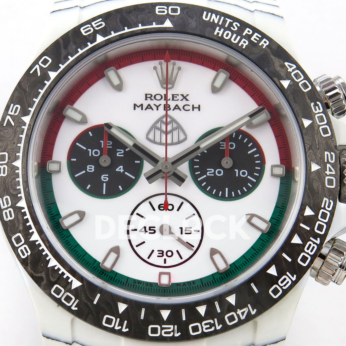 Rolex Daytona Custom DIW 'Maybach' White Carbon White Dial ANTF DD4801 replica - dial closeup