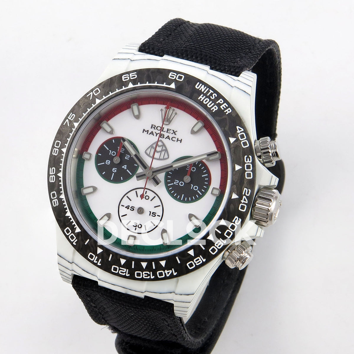 Rolex Daytona Custom DIW 'Maybach' White Carbon White Dial ANTF DD4801 replica - three quarter