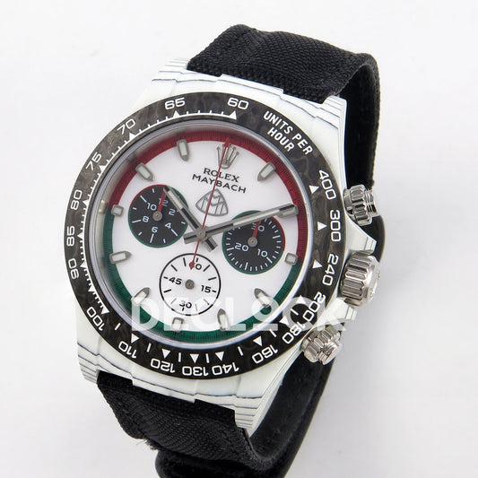 Rolex Daytona Custom DIW 'Maybach' White Carbon White Dial ANTF DD4801 replica - three quarter
