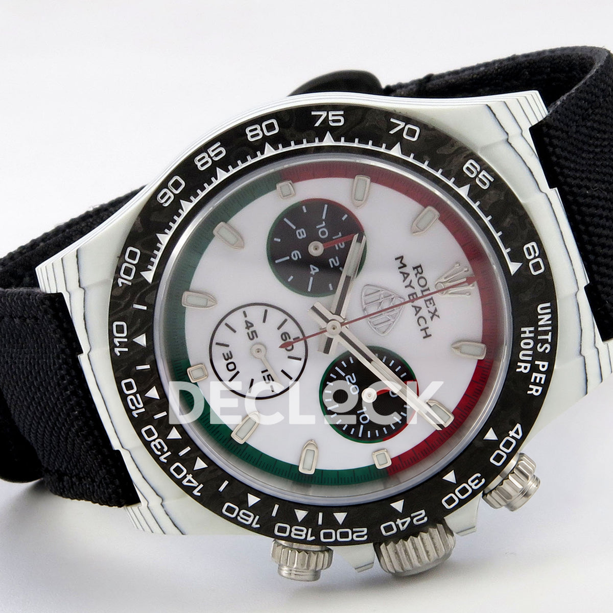 Rolex Daytona Custom DIW 'Maybach' White Carbon White Dial ANTF DD4801 replica - full watch left
