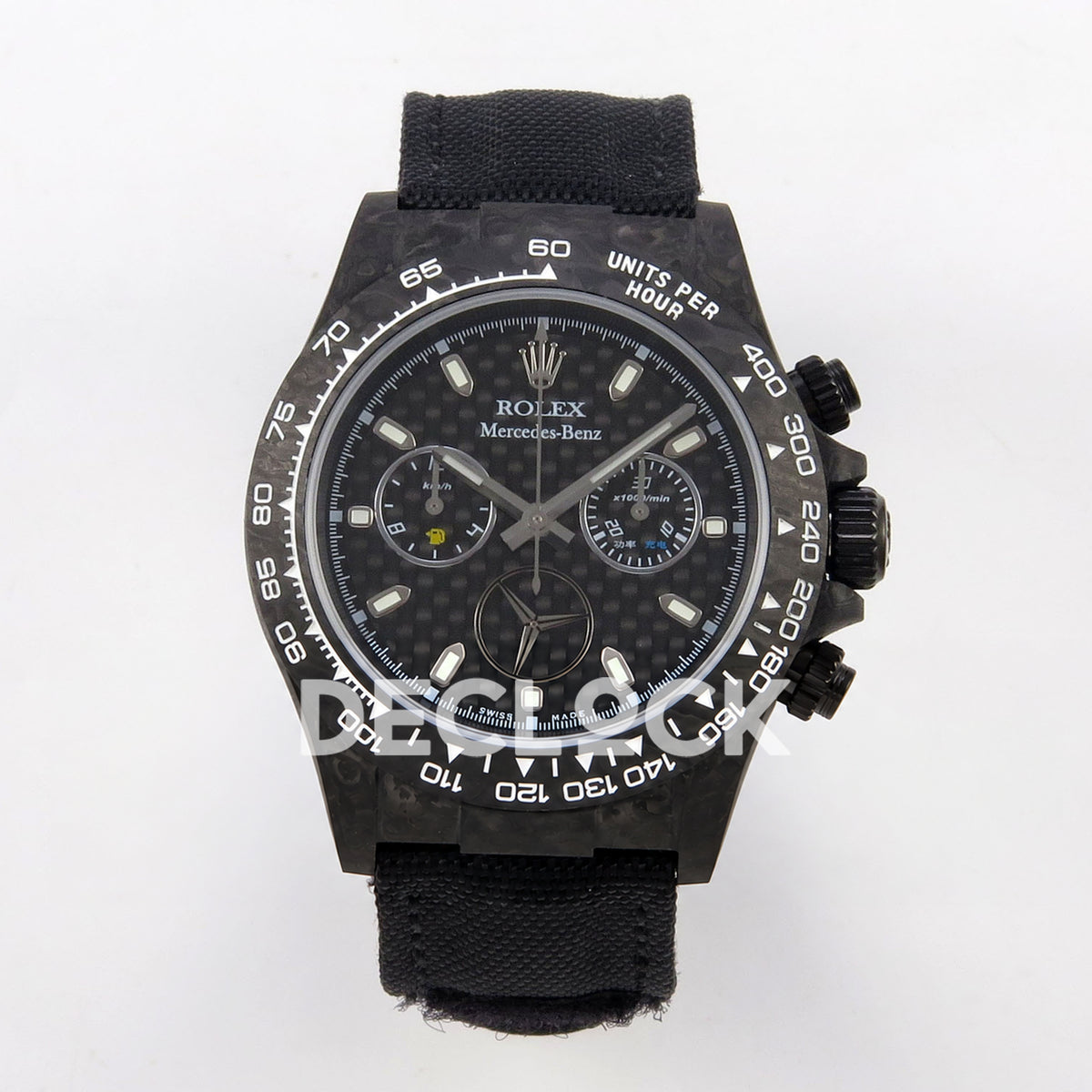 Rolex Daytona Custom DIW 'Mercedes' Black Carbon Black Carbon Fibre Dial ANTF DD4801 replica - front