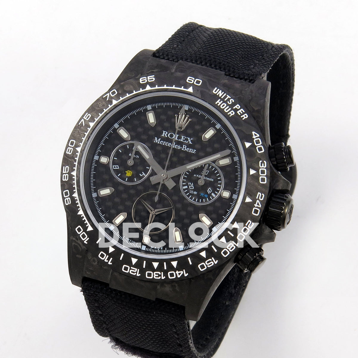 Rolex Daytona Custom DIW 'Mercedes' Black Carbon Black Carbon Fibre Dial ANTF DD4801 replica - three quarter