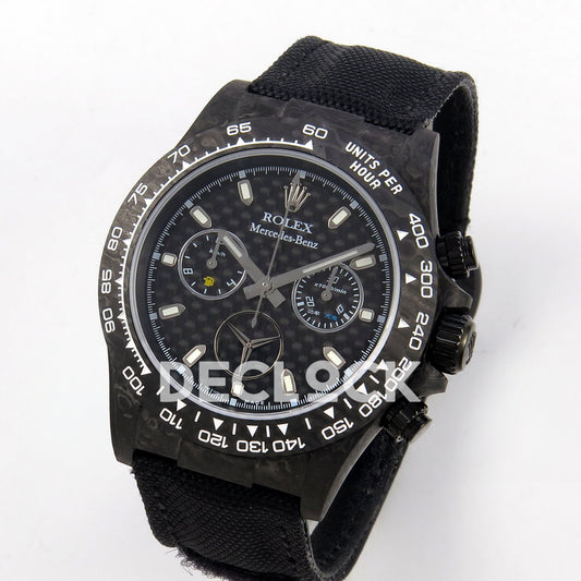 Rolex Daytona Custom DIW 'Mercedes' Black Carbon Black Carbon Fibre Dial ANTF DD4801 replica - three quarter