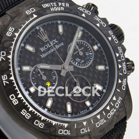 Rolex Daytona Custom DIW 'Mercedes' Black Carbon Black Carbon Fibre Dial ANTF DD4801 replica - dial angle left