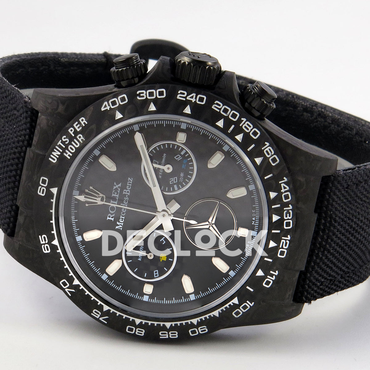 Rolex Daytona Custom DIW 'Mercedes' Black Carbon Black Carbon Fibre Dial ANTF DD4801 replica - full watch right