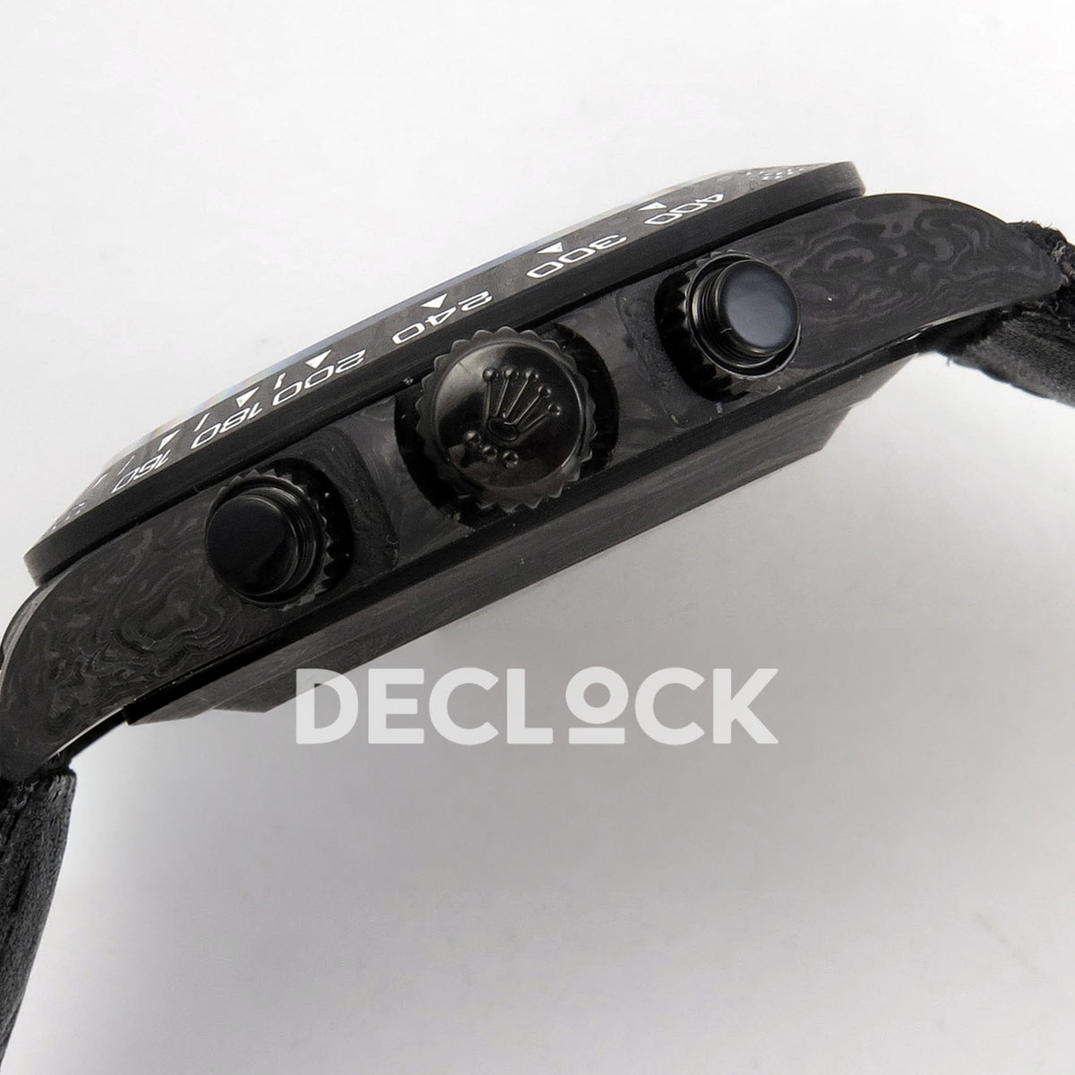 Rolex Daytona Custom DIW 'Mercedes' Black Carbon Black Carbon Fibre Dial ANTF DD4801 replica - crown pushers