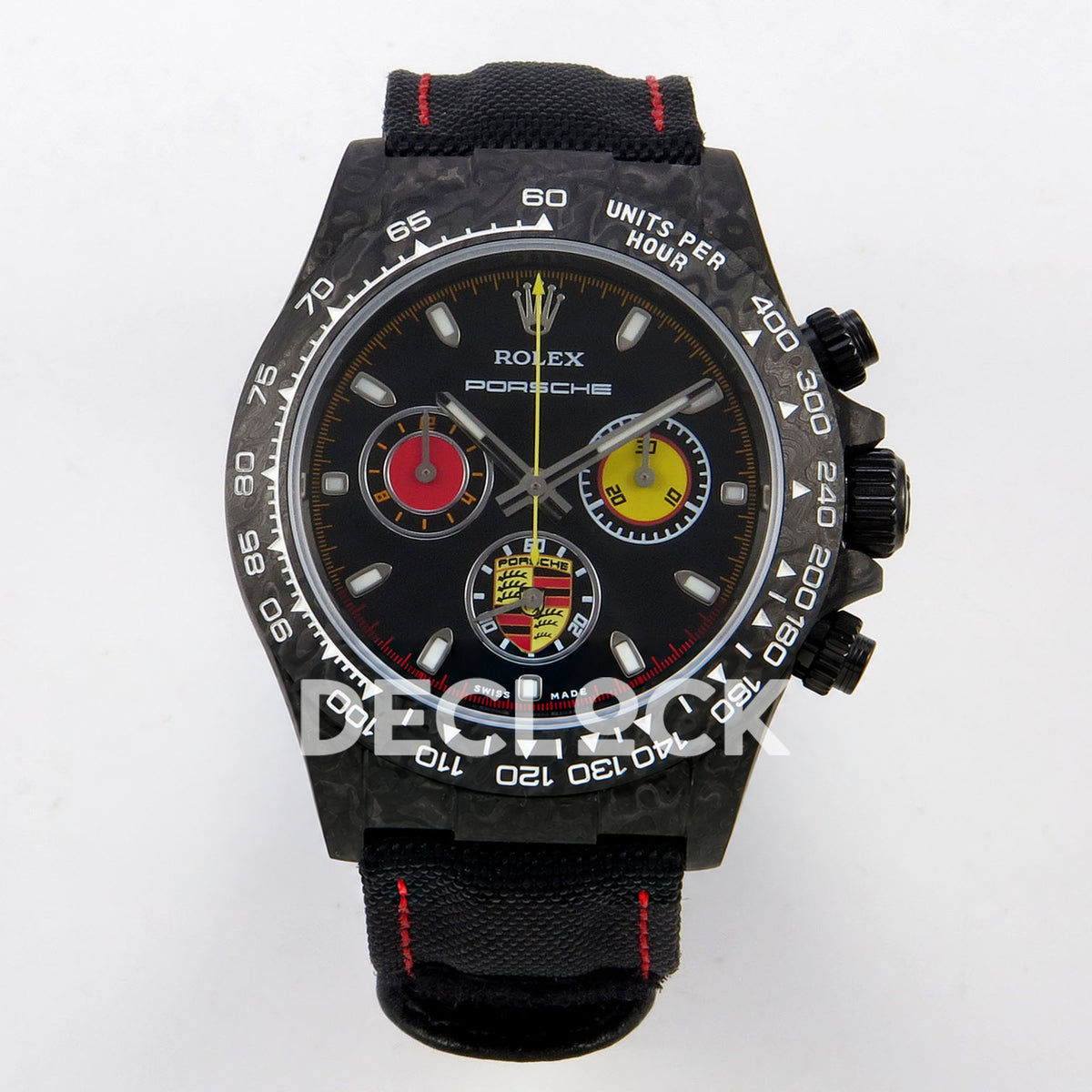 Rolex Daytona Custom DIW 'Porsche' Black Carbon Black Dial ANTF DD4801 replica - front