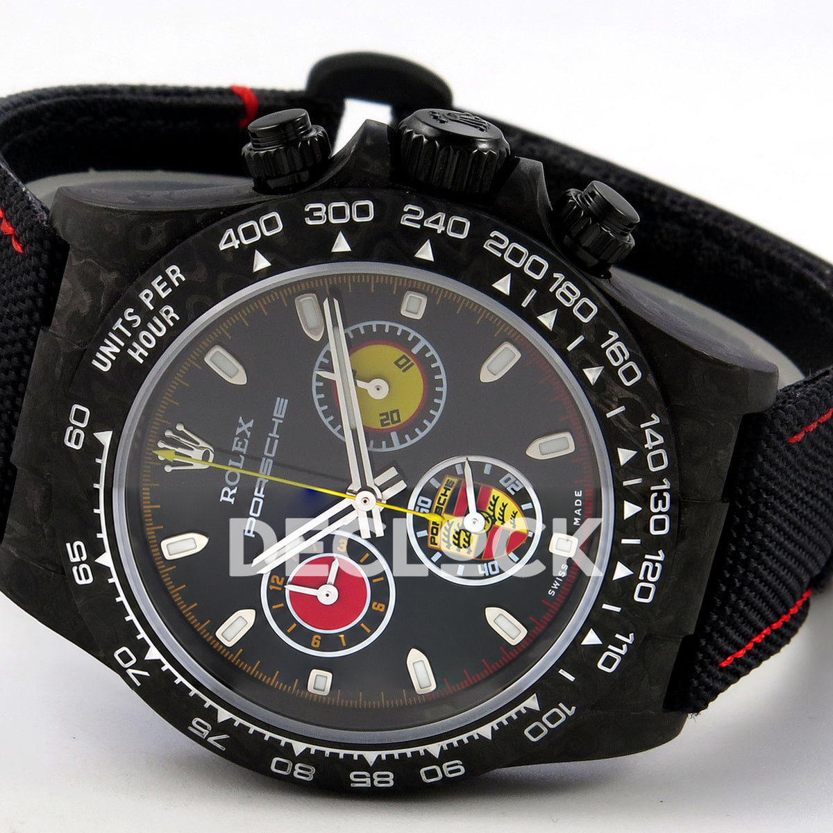 Rolex Daytona Custom DIW 'Porsche' Black Carbon Black Dial ANTF DD4801 replica - full watch right