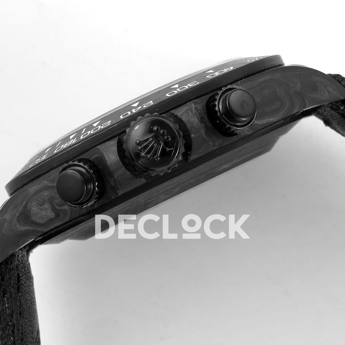Rolex Daytona Custom DIW 'Porsche' Black Carbon Black Dial ANTF DD4801 replica - crown pushers