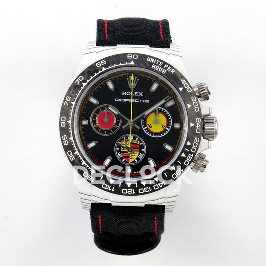 Rolex Daytona Custom DIW 'Porsche' White Carbon Black Dial ANTF DD4801 replica - front