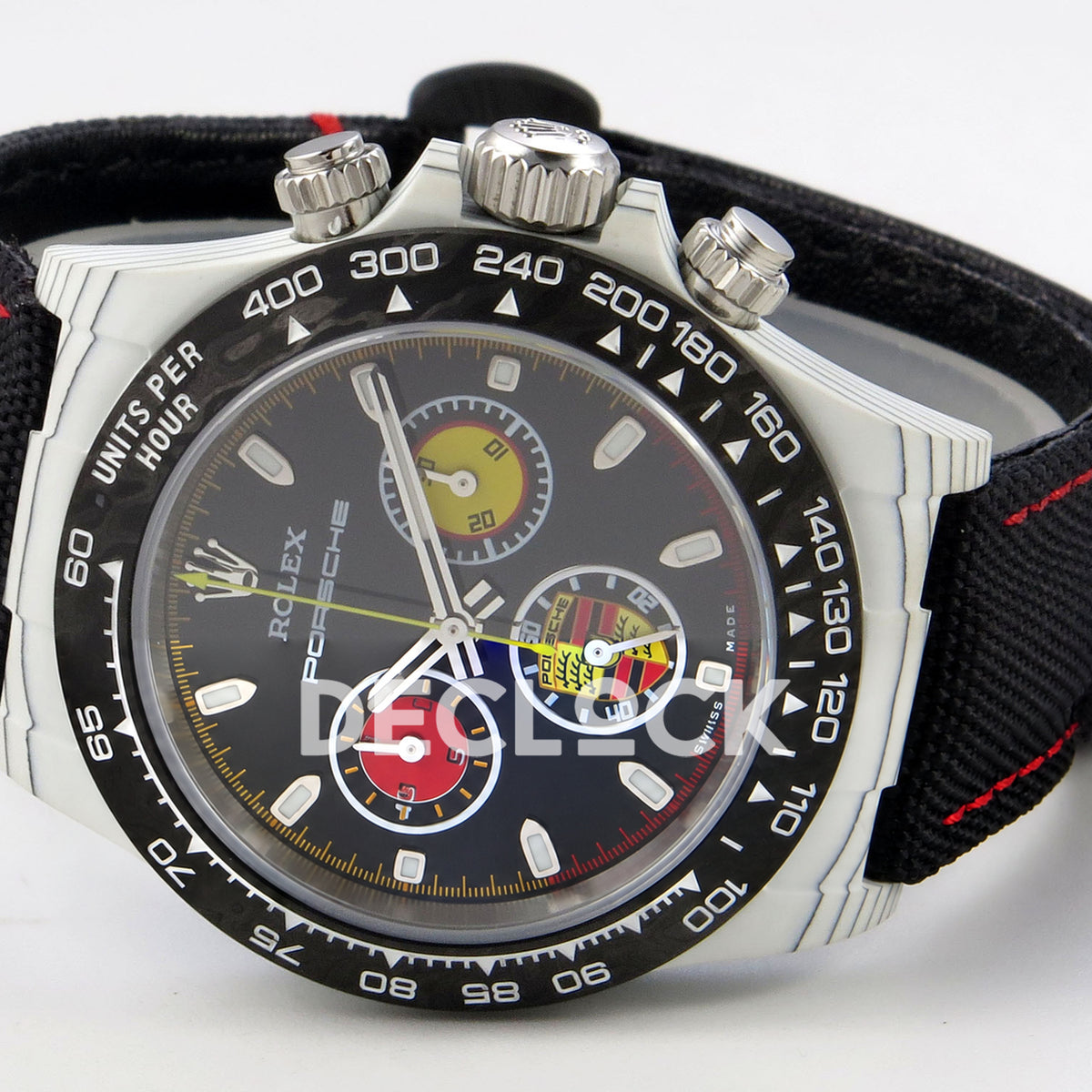 Rolex Daytona Custom DIW 'Porsche' White Carbon Black Dial ANTF DD4801 replica - full watch right