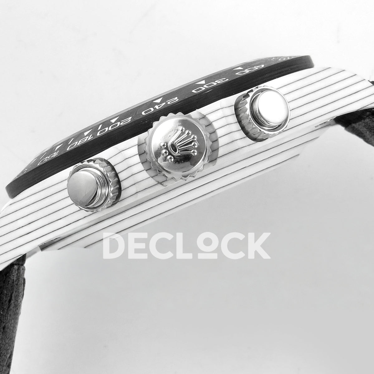 Rolex Daytona Custom DIW 'Porsche' White Carbon Black Dial ANTF DD4801 replica - crown pushers