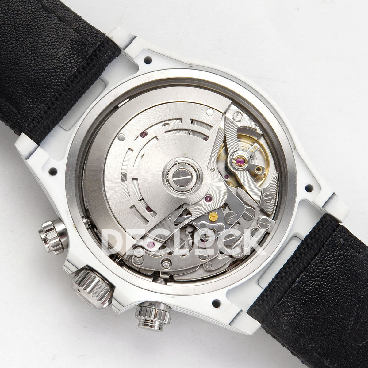 Rolex Daytona Custom DIW 'Porsche' White Carbon Black Dial ANTF DD4801 replica - movement back angle