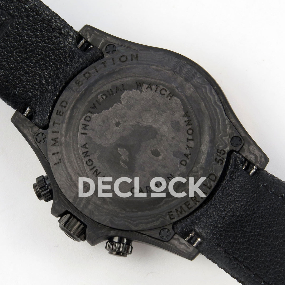 Rolex Daytona Custom DIW Rainbow Black Carbon SONIC SA4130 replica - caseback