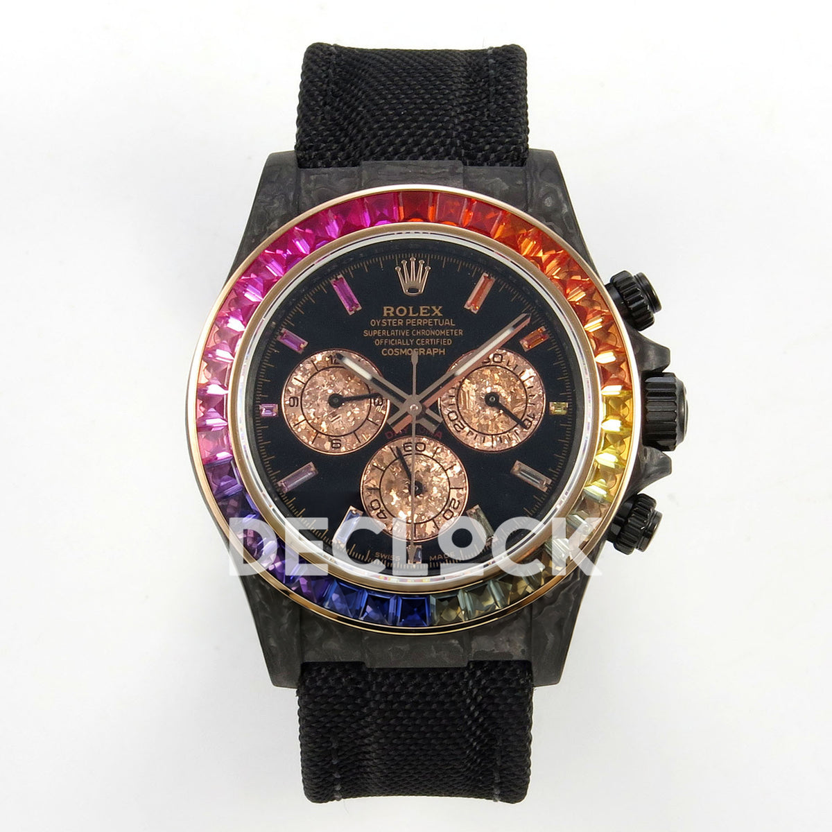 Rolex Daytona Custom DIW Rainbow Black Carbon SONIC SA4130 replica - front