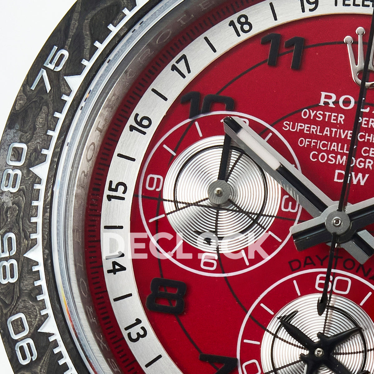 Rolex Daytona Custom DIW Red Carbon Gray Nylon DIWF SH7750 replica - dial left