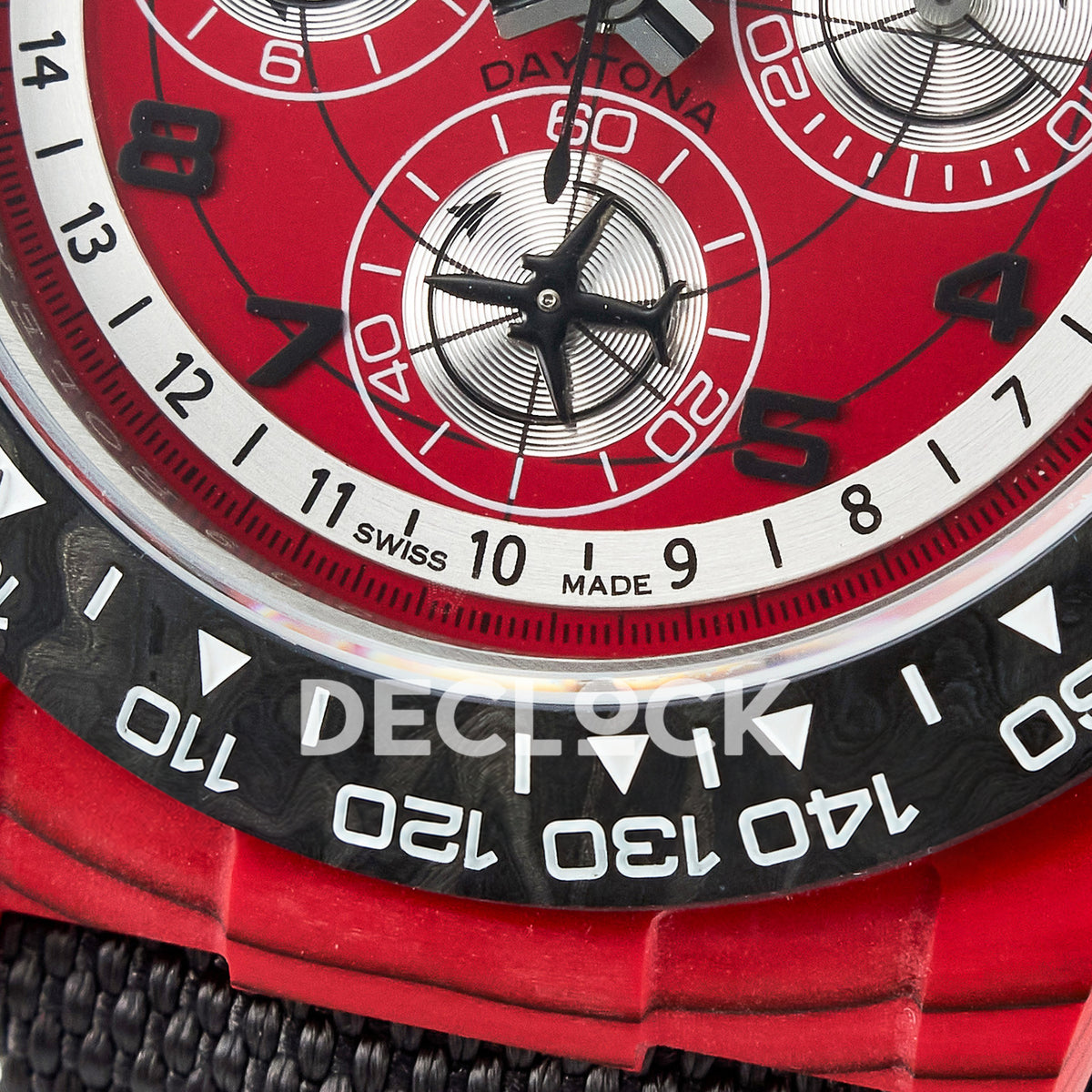 Rolex Daytona Custom DIW Red Carbon Gray Nylon DIWF SH7750 replica - dial lower
