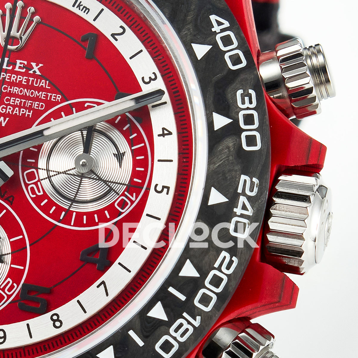 Rolex Daytona Custom DIW Red Carbon Gray Nylon DIWF SH7750 replica - dial right