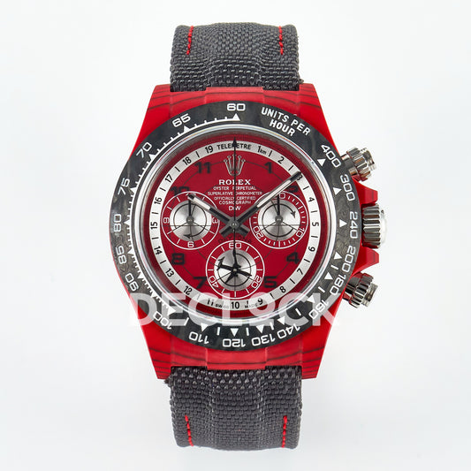 Rolex Daytona Custom DIW Red Carbon Gray Nylon DIWF SH7750 replica - front