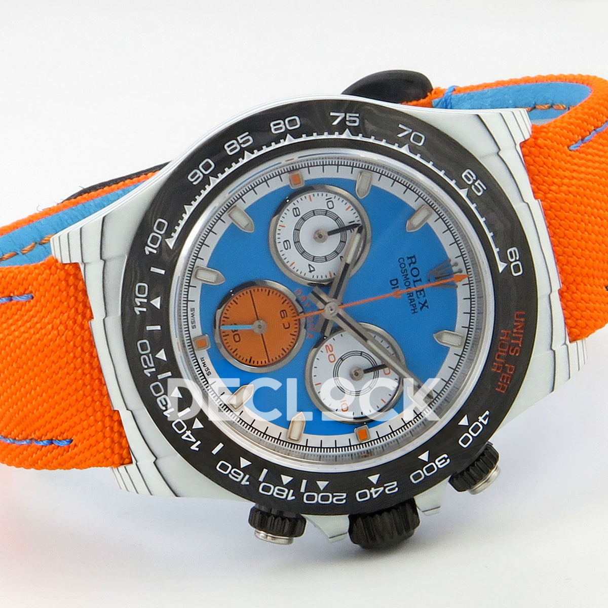 Rolex Daytona Custom DIW Veloce Blue Orange SONIC SA4130 replica - side front