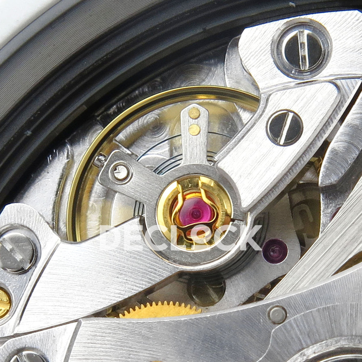 Rolex Daytona Custom DIW White Carbon Blue White Dial Black Nylon N6F DD4801 replica - balance wheel detail
