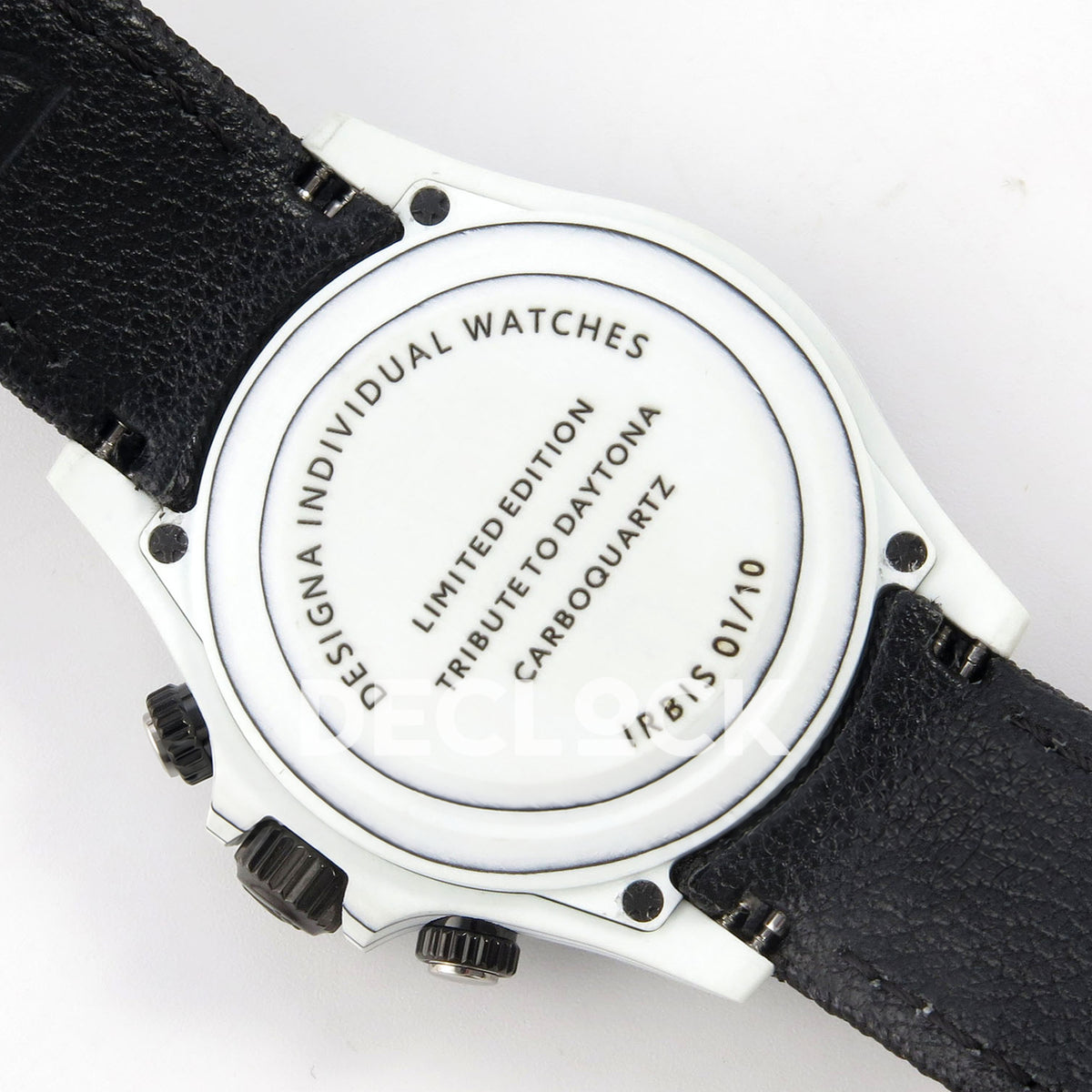 Rolex Daytona Custom DIW White Carbon Blue White Dial Black Nylon N6F DD4801 replica - caseback