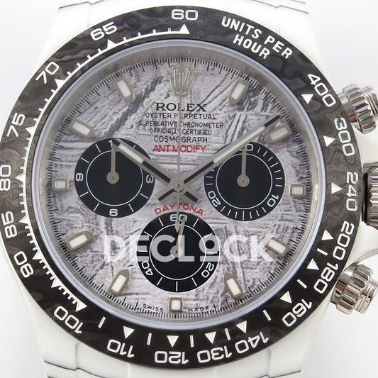 Rolex Daytona Custom DIW White Carbon Meteorite Dial ANTF DD4801 replica - dial closeup