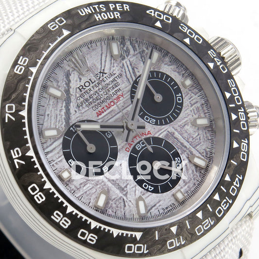 Rolex Daytona Custom DIW White Carbon Meteorite Dial ANTF DD4801 replica - dial angle left
