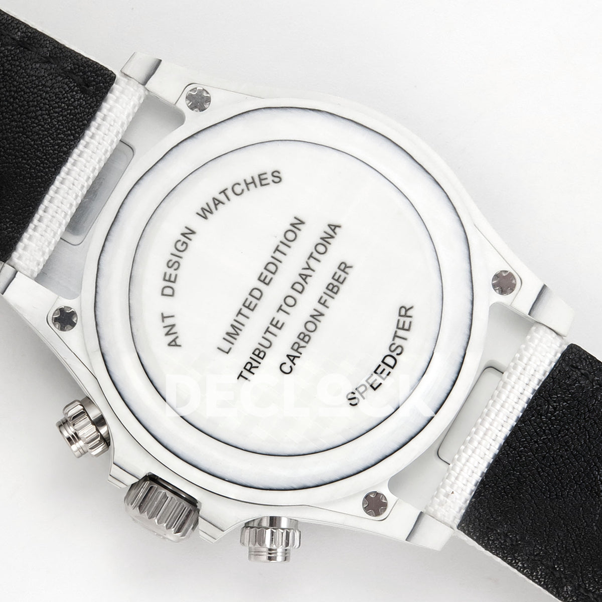 Rolex Daytona Custom DIW White Carbon White Panda Dial ANTF DD4801 replica - solid caseback